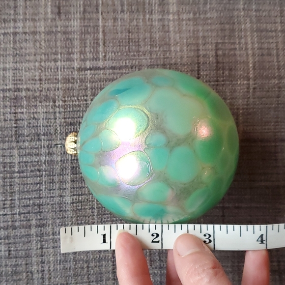 Vintage West Germany opalescent green glass Christmas ornament - Picture 10 of 15